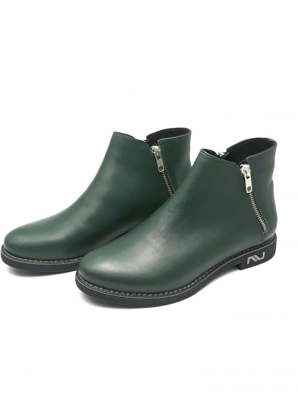 Ghete dama din piele naturala verde - imagine 3