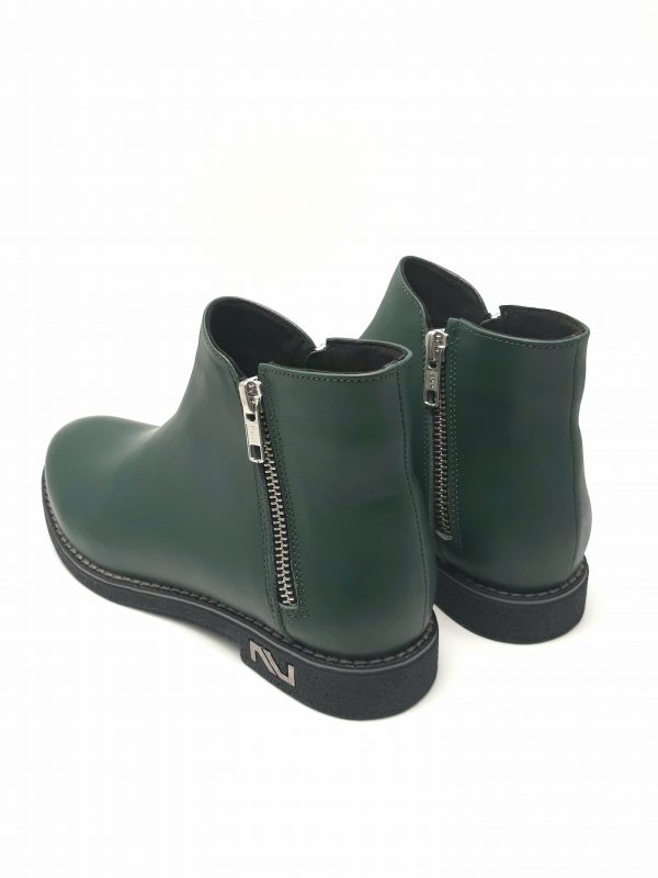 Ghete dama din piele naturala verde - imagine 2