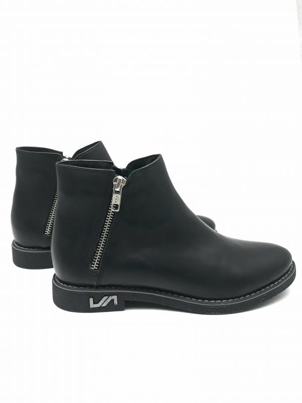 Ghete dama din piele naturala neagra - imagine 2