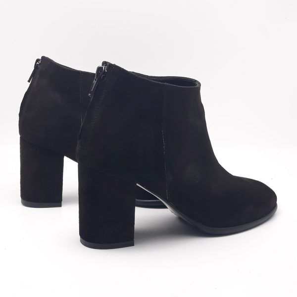 Botine dama din piele naturala intoarsa neagra - imagine 3