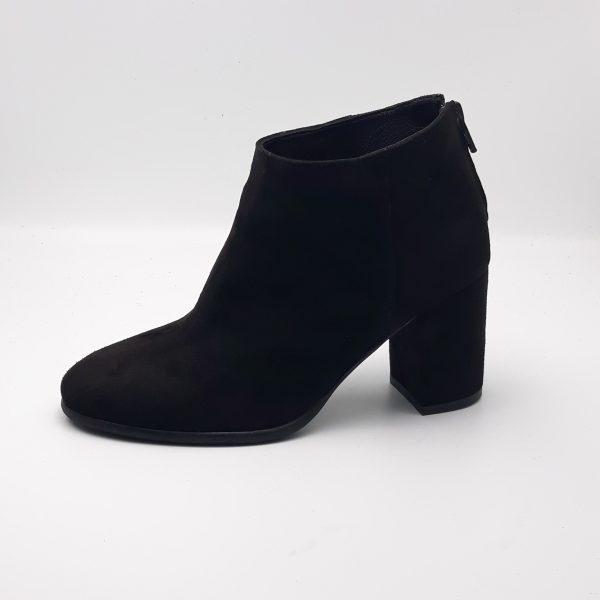 Botine dama din piele naturala intoarsa neagra - imagine 2