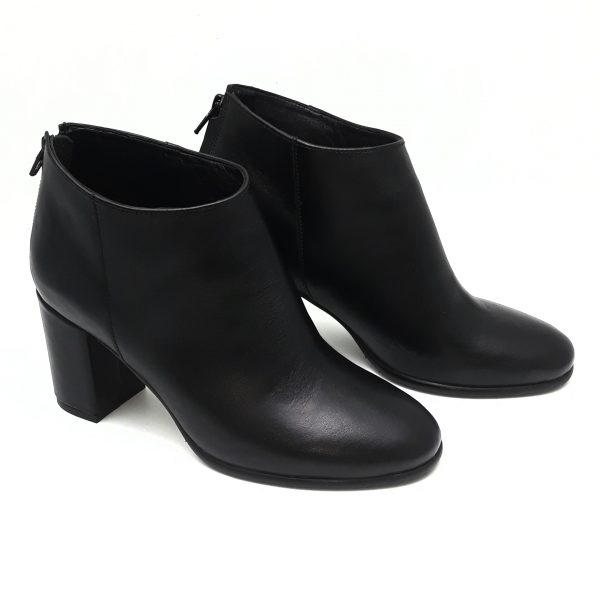 Botine dama din piele naturala negre