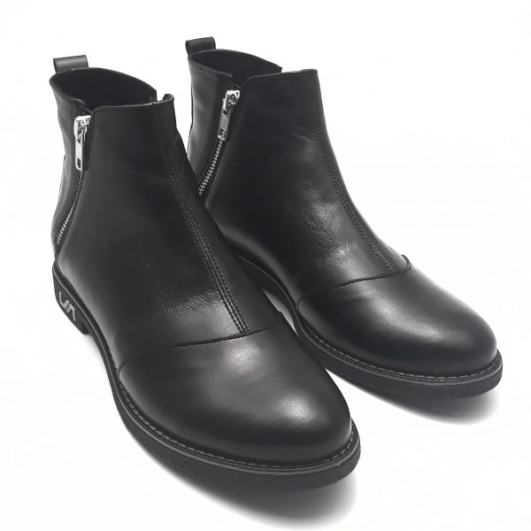 Ghete dama din piele naturala neagra - imagine 4
