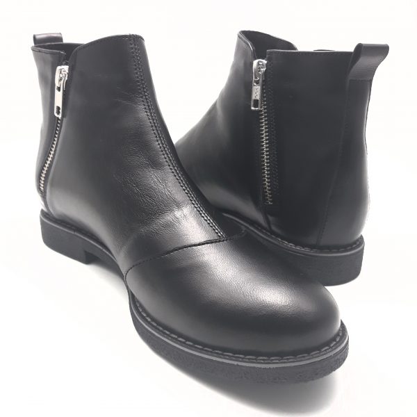 Ghete dama din piele naturala neagra - imagine 2