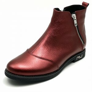 Ghete dama piele naturala bizonata bordo