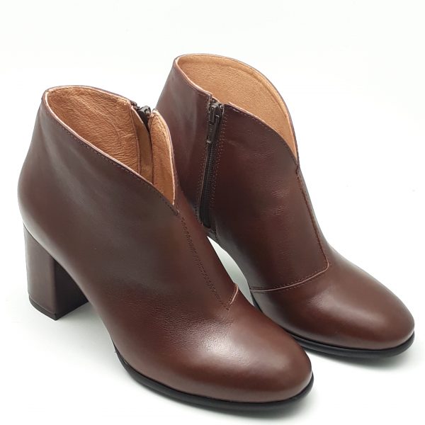 Botine dama din piele naturala maro ciocolatiu - imagine 4