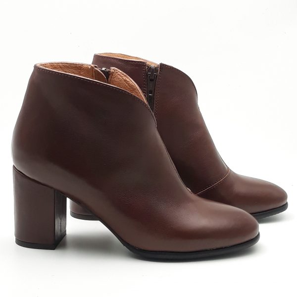 Botine dama din piele naturala maro ciocolatiu - imagine 2