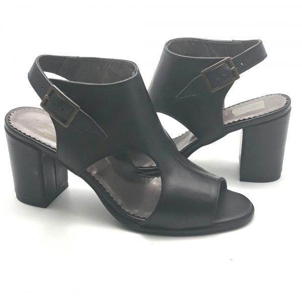 Sandale dama din piele naturala neagra - imagine 2