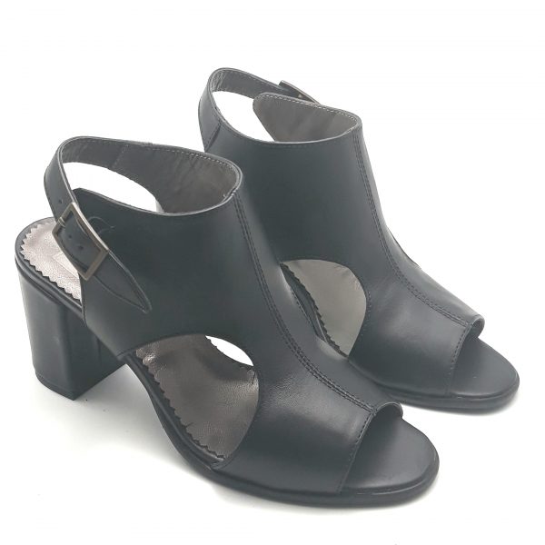 Sandale dama din piele naturala neagra - imagine 3