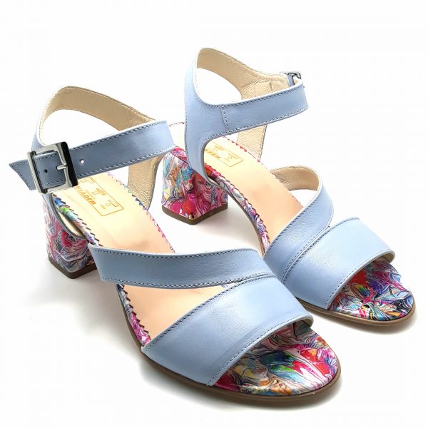 Sandale dama din piele naturala bleu - imagine 3