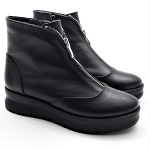 Ghete dama din piele naturala neagra
