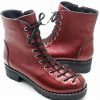 Ghete dama din piele naturala bizonata bordo - imagine 2