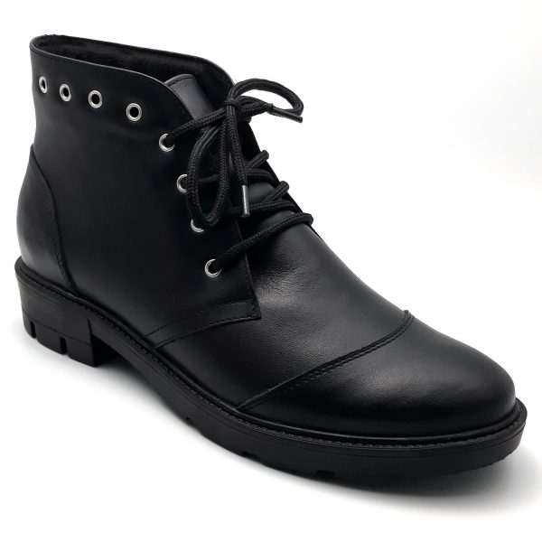 Ghete dama din piele naturala neagra