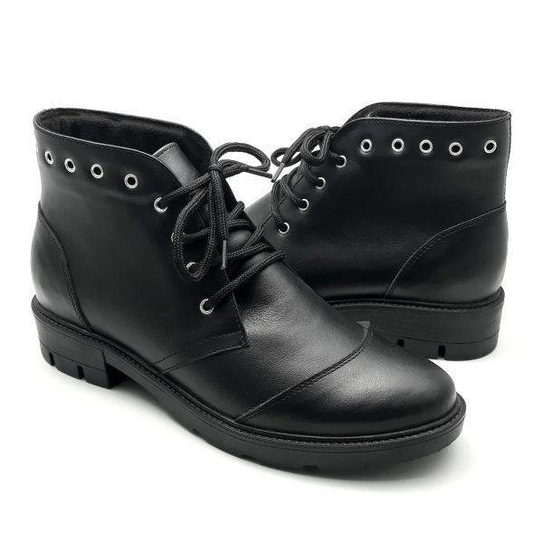 Ghete dama din piele naturala neagra - imagine 2