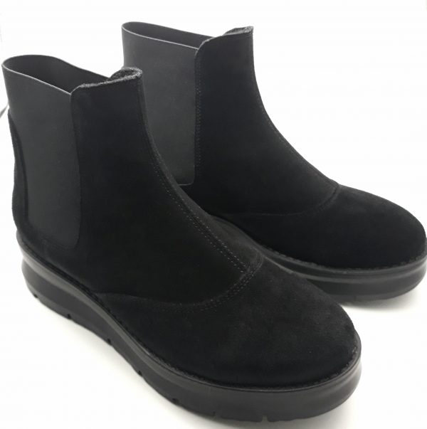Ghete dama din piele naturala intoarsa neagra - imagine 2