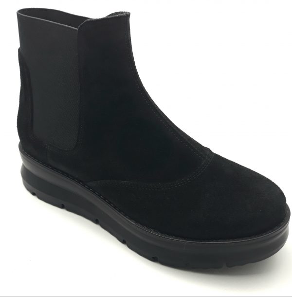 Ghete dama din piele naturala intoarsa neagra