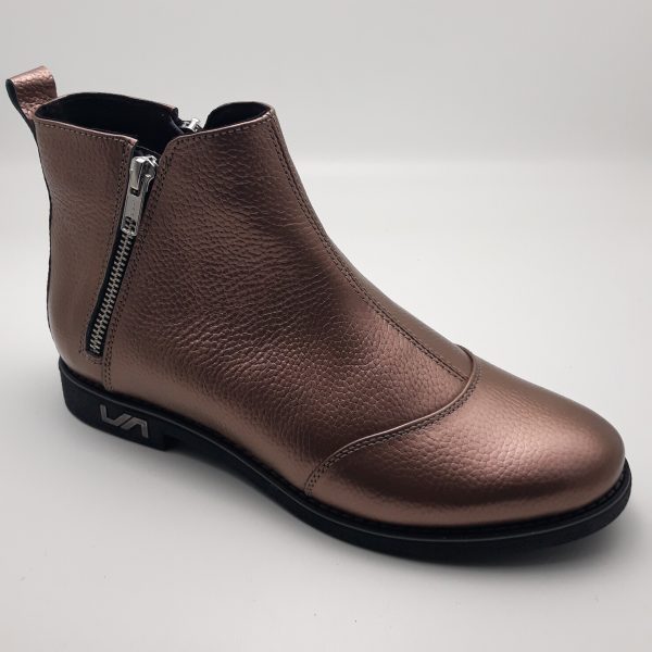Ghete dama piele naturala bizonata rose gold
