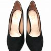 Pantofi dama stiletto din piele intoarsa neagra - imagine 3
