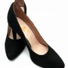 Pantofi dama stiletto din piele intoarsa neagra