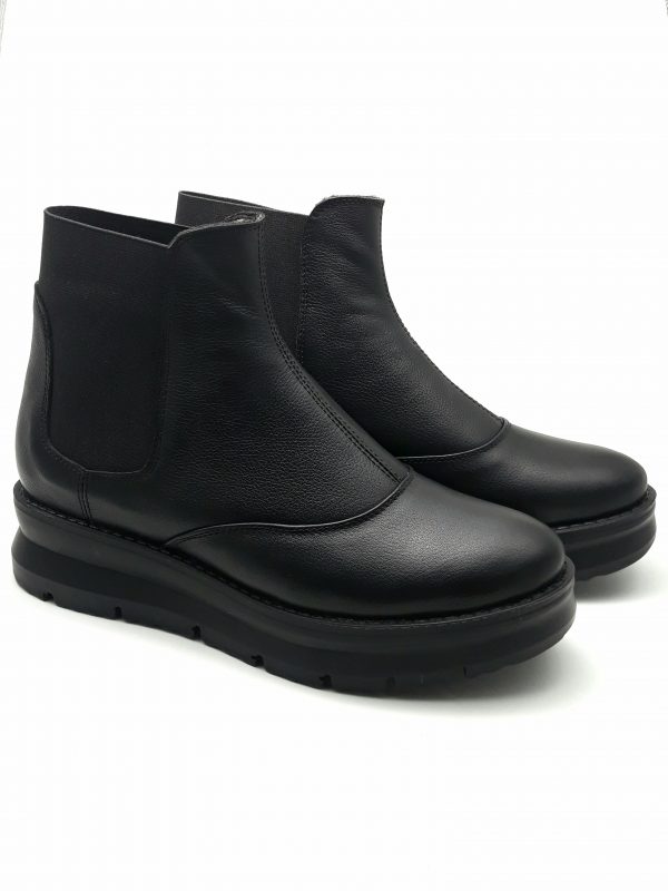 Ghete dama din piele naturala neagra - imagine 3