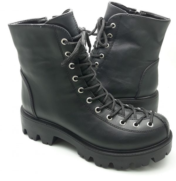 Ghete dama piele naturala neagra - imagine 2