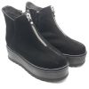 Ghete dama din piele naturala intoarsa neagra - imagine 2