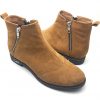 Ghete dama din piele naturala intoarsa camel - imagine 2