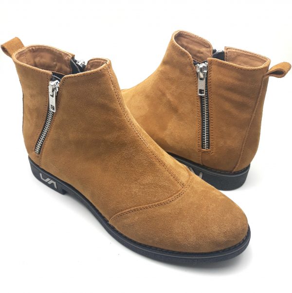 Ghete dama din piele naturala intoarsa camel - imagine 2
