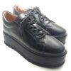 Pantofi dama cu siret din piele naturala neagra - imagine 3