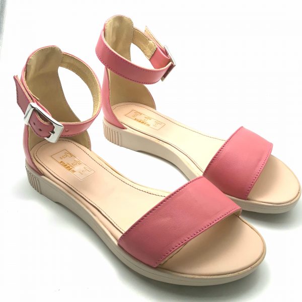 Sandale dama din piele naturala roz - imagine 2