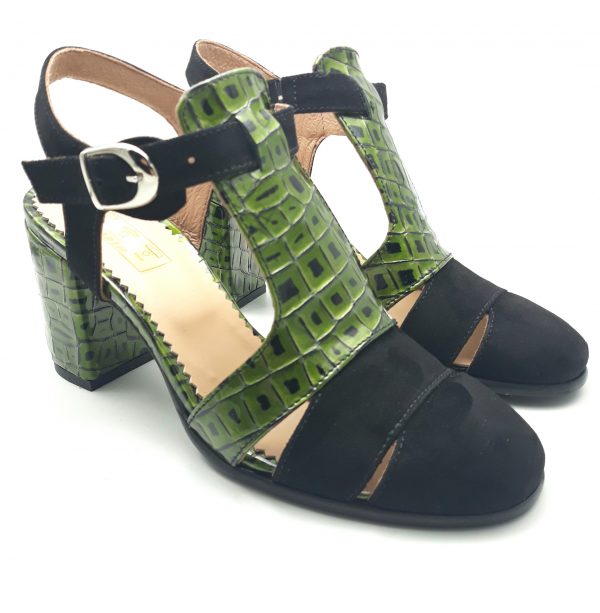 Sandale dama din piele naturala intoarsa neagra - imagine 3
