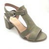 Sandale dama din piele naturala verde kaki