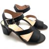 Sandale dama din piele naturala neagra - imagine 2