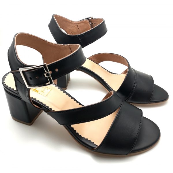 Sandale dama din piele naturala neagra - imagine 2