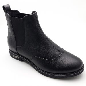 Ghete dama cu elastic din piele naturala bizonata neagra