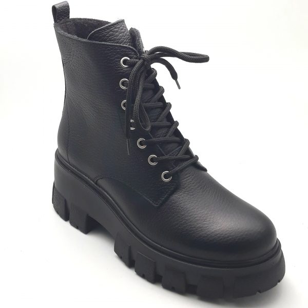 Ghete dama piele naturala neagra bizonta