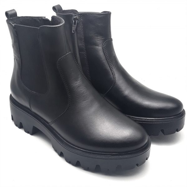 Ghete dama din piele naturala neagra - imagine 3