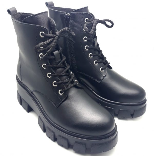 Ghete dama piele naturala neagra - imagine 3