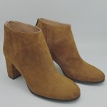 Botine dama din piele naturala intoarsa camel