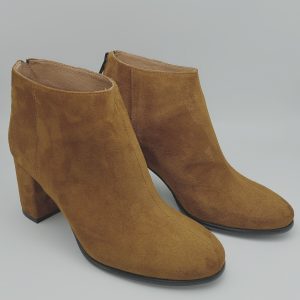 Botine dama din piele naturala intoarsa camel
