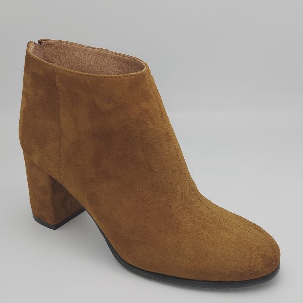 Botine dama din piele naturala intoarsa camel - imagine 3