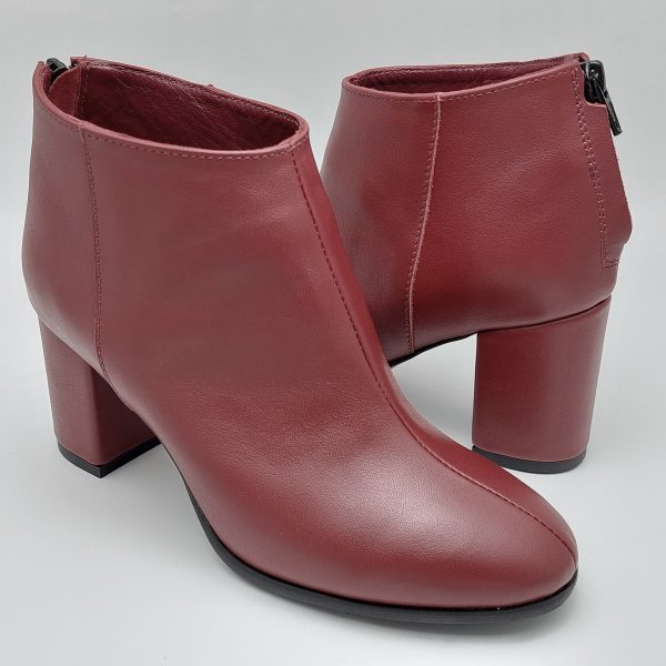 Botine dama din piele naturala rosie - imagine 3