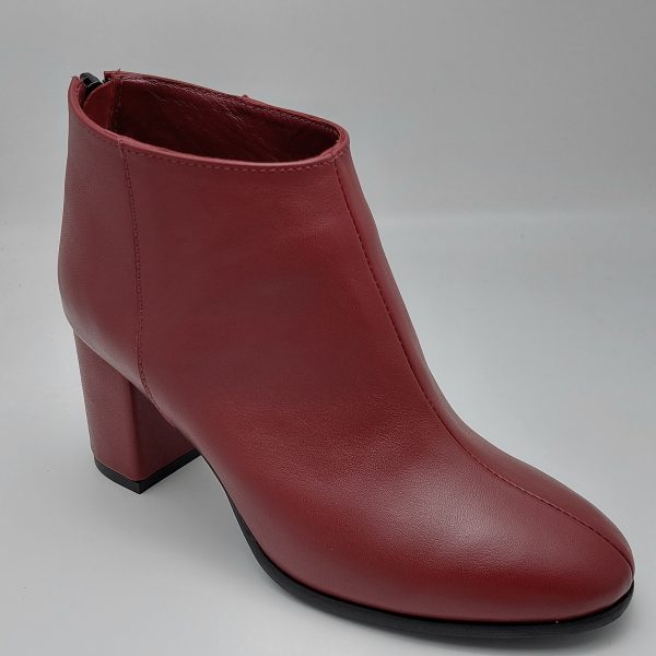 Botine dama din piele naturala rosie - imagine 2