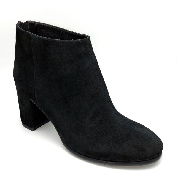 Botine dama din piele naturala intoarsa neagra - imagine 3