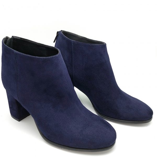Botine dama din piele naturala intoarsa bleumarin - imagine 2
