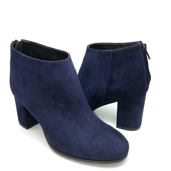 Botine dama din piele naturala intoarsa bleumarin - imagine 3