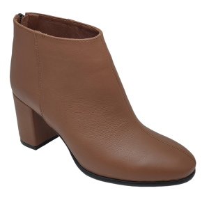 Botine dama din piele naturala maro deschis