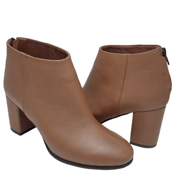 Botine dama din piele naturala maro deschis - imagine 3