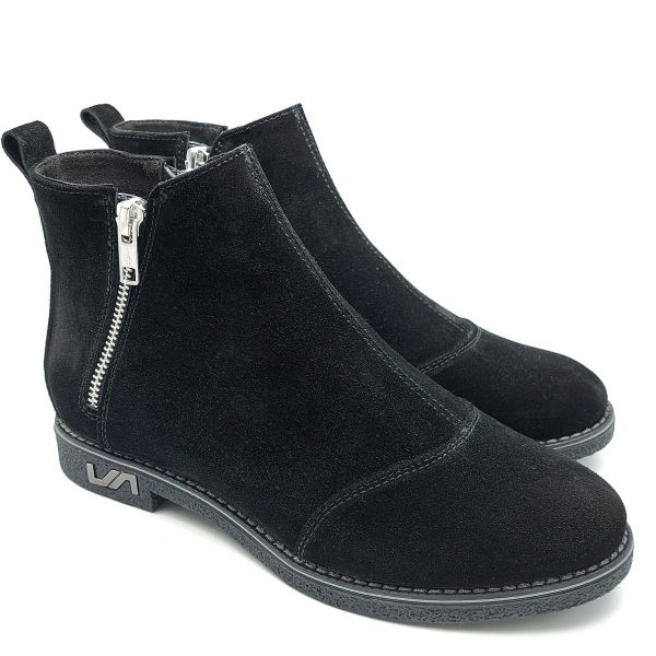 Ghete dama piele naturala intoarsa neagra - imagine 3