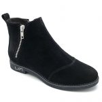 Ghete dama piele naturala intoarsa neagra